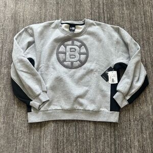 Women's New Era Boston Bruins Hockey NHL Throwback Sweatshirt, Size XL, NWT